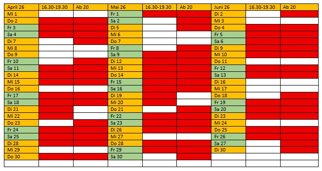 Kegelbahntermine KD Opladen