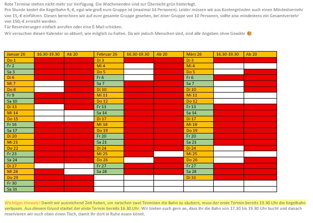 Kegelbahntermine KD Opladen