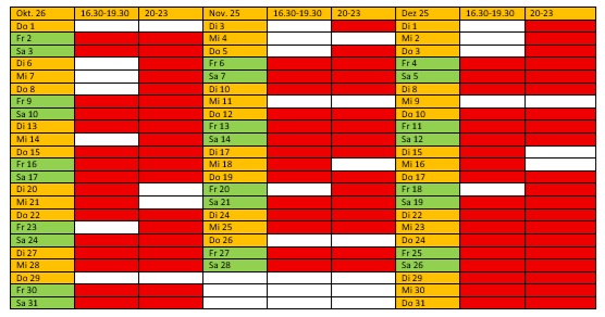 Kegelbahntermine KD Opladen