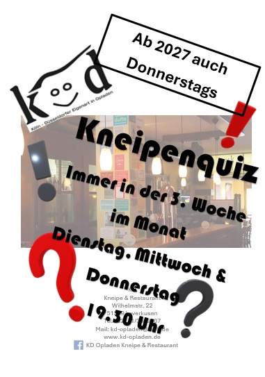 KD Kneipenquiz KD Opladen